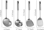 4 Pcs Spatula Sets, 12 Inch Stainless Steel Spatula Spoon and Turner with Stainless Steel Handle for Cooking and Fried - Image 2